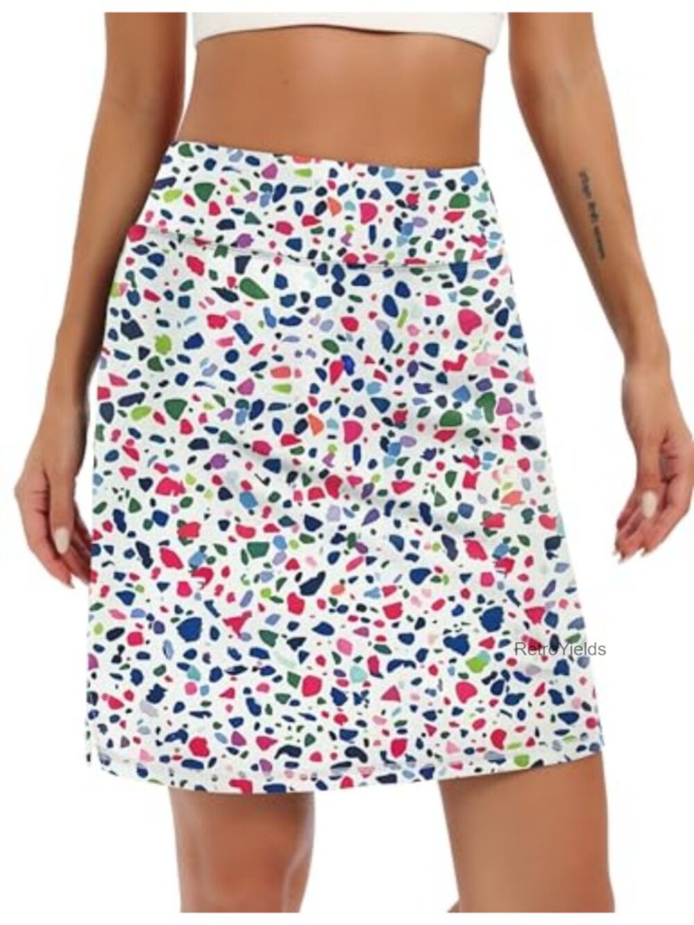 Nylon Spandex Knee Length Skort with Pockets Athletic Golf Tennis